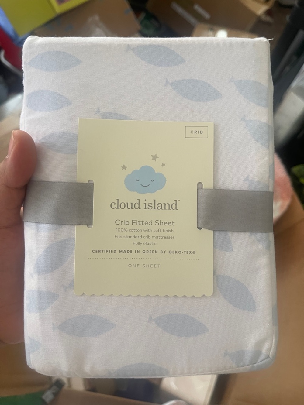 cloud island White Crib Sheet